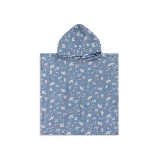 Swim Essentials | Accappatoio Granchi poncho idrofilo verde/bianco 52 x 52 cm