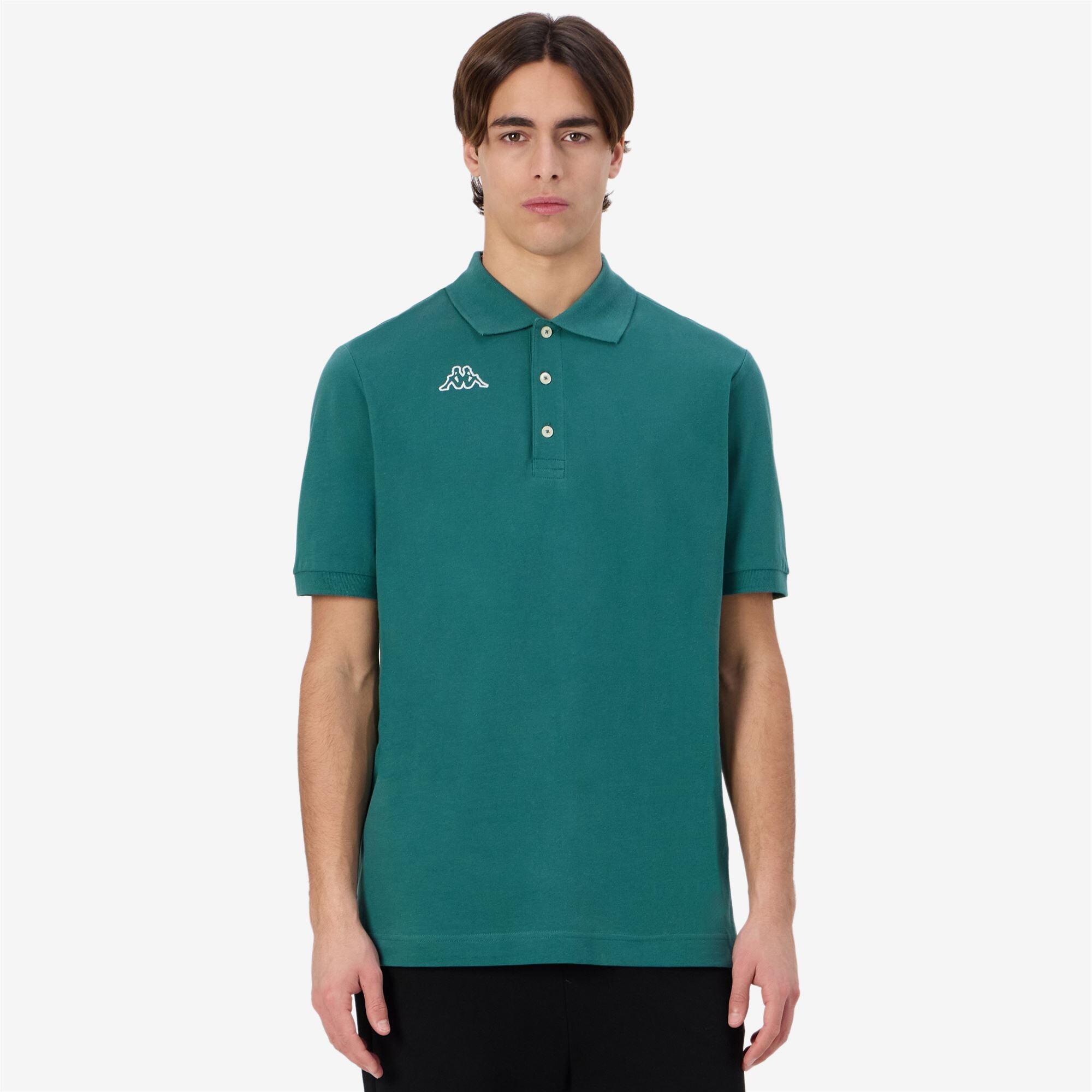 Polo da uomo in cotone verde da sportivo 4/7