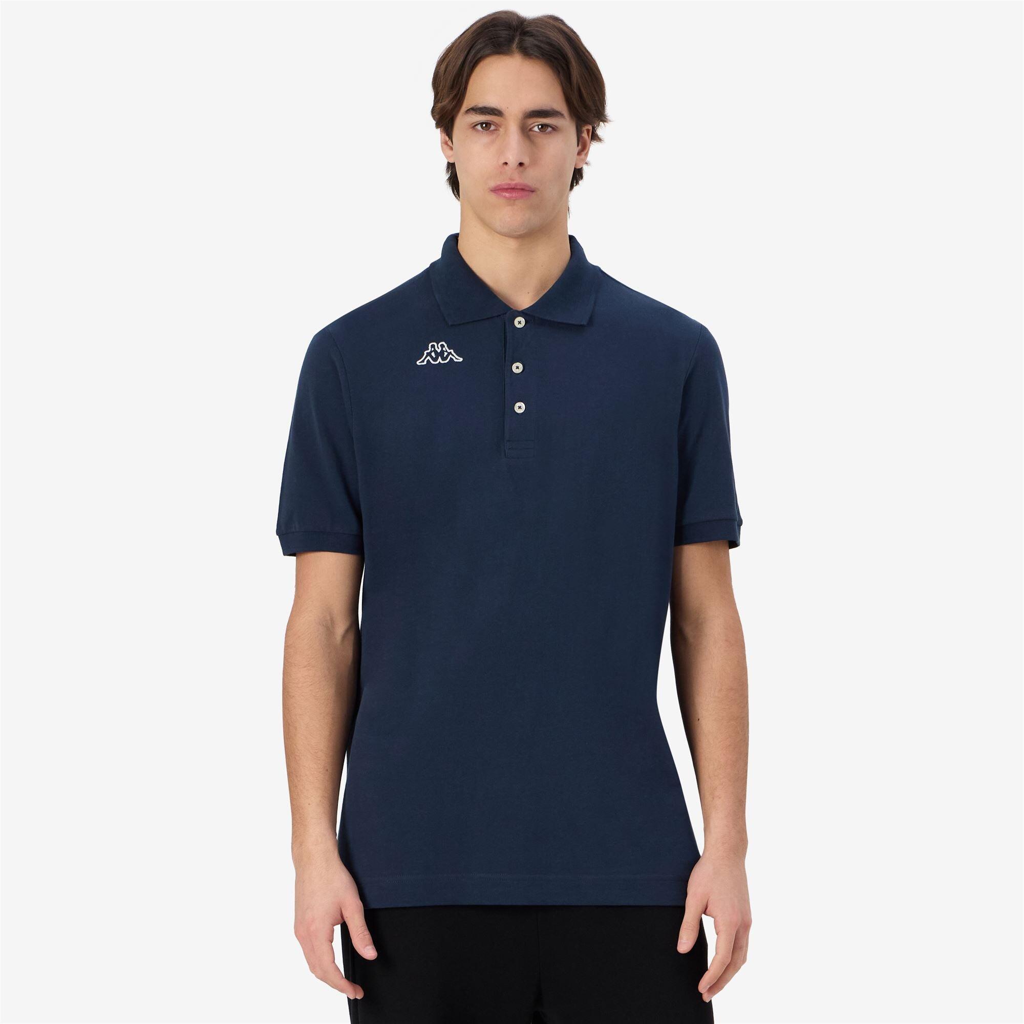 Polo da uomo in cotone blu da sportivo 4/7