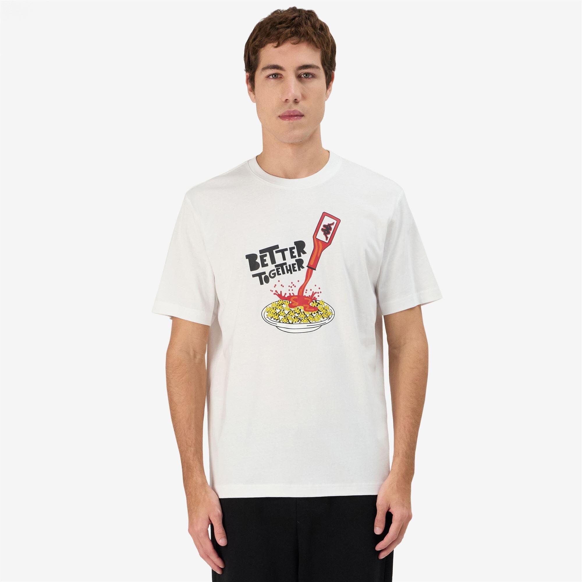 Camiseta Kappa hombre algodón blanco deportiva 4/7