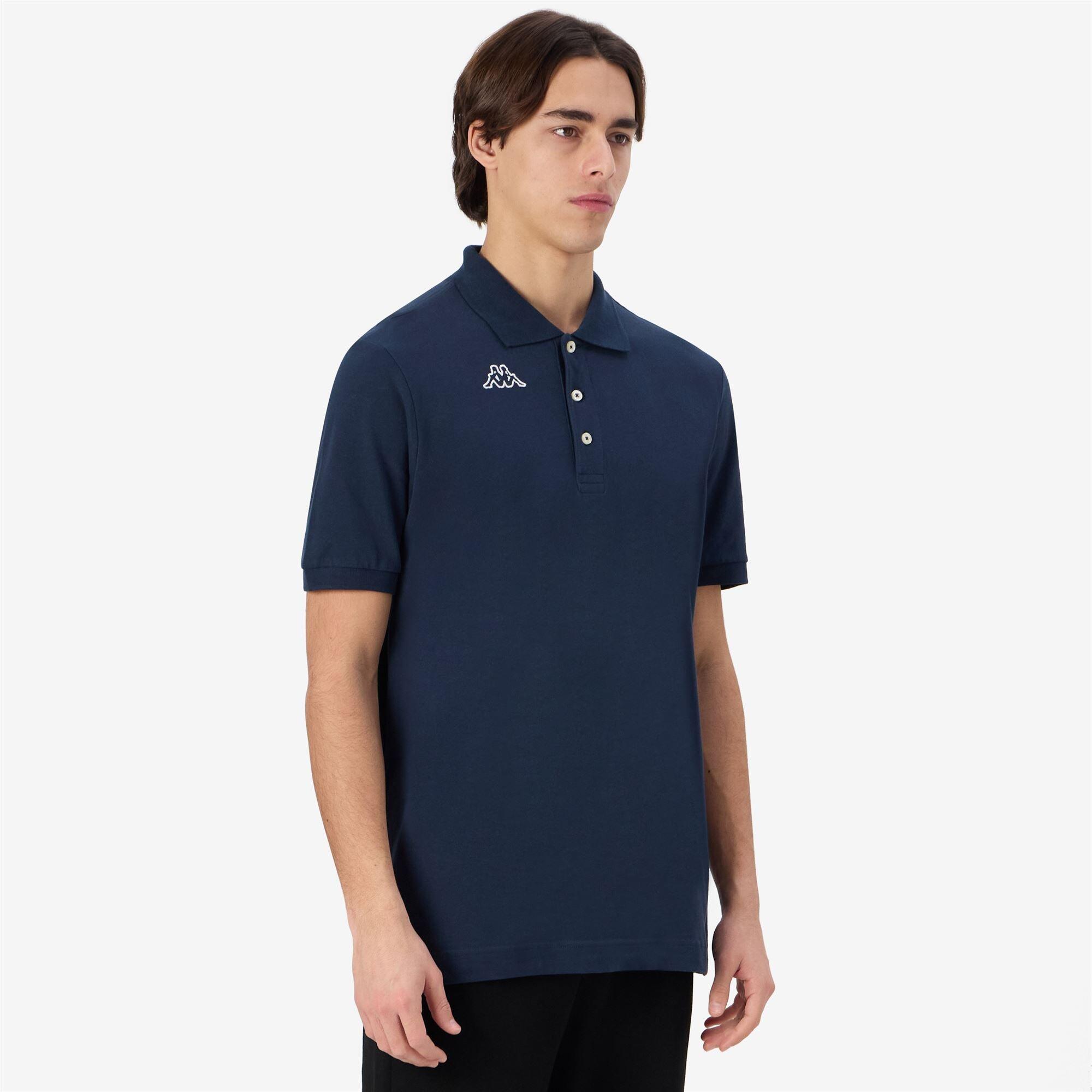 Polo da uomo in cotone blu da sportivo 5/7