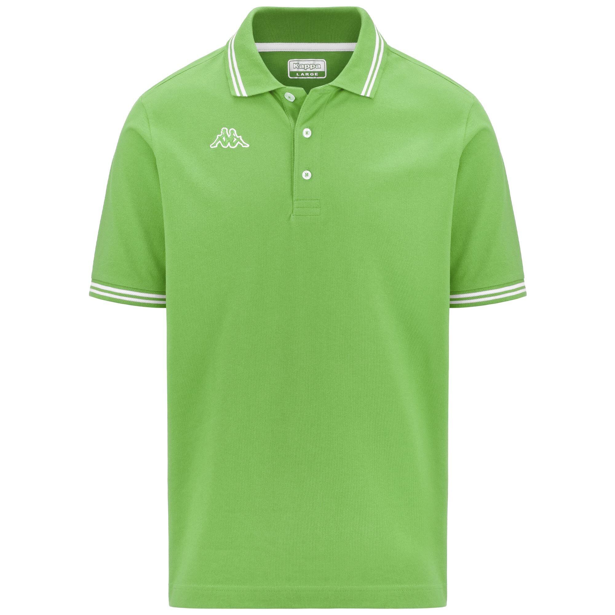 KAPPA polo maniche corte da uomo in cotone verde da fitness