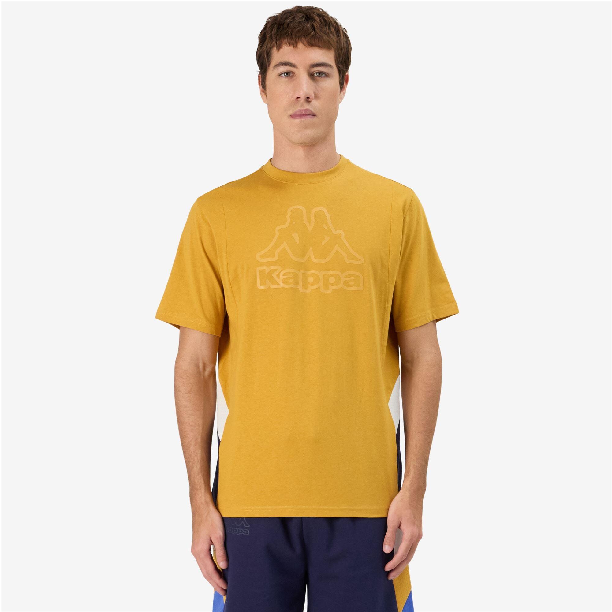 T shirt maglietta da uomo in cotone giallo da sportivo 5/7