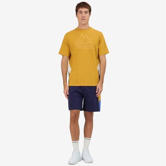 T shirt maglietta da uomo in cotone giallo da sportivo