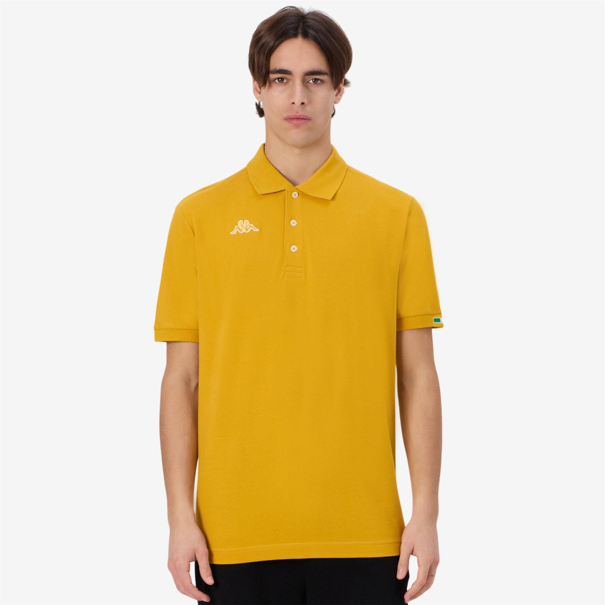 Polo da uomo in cotone giallo da sportivo 4/7