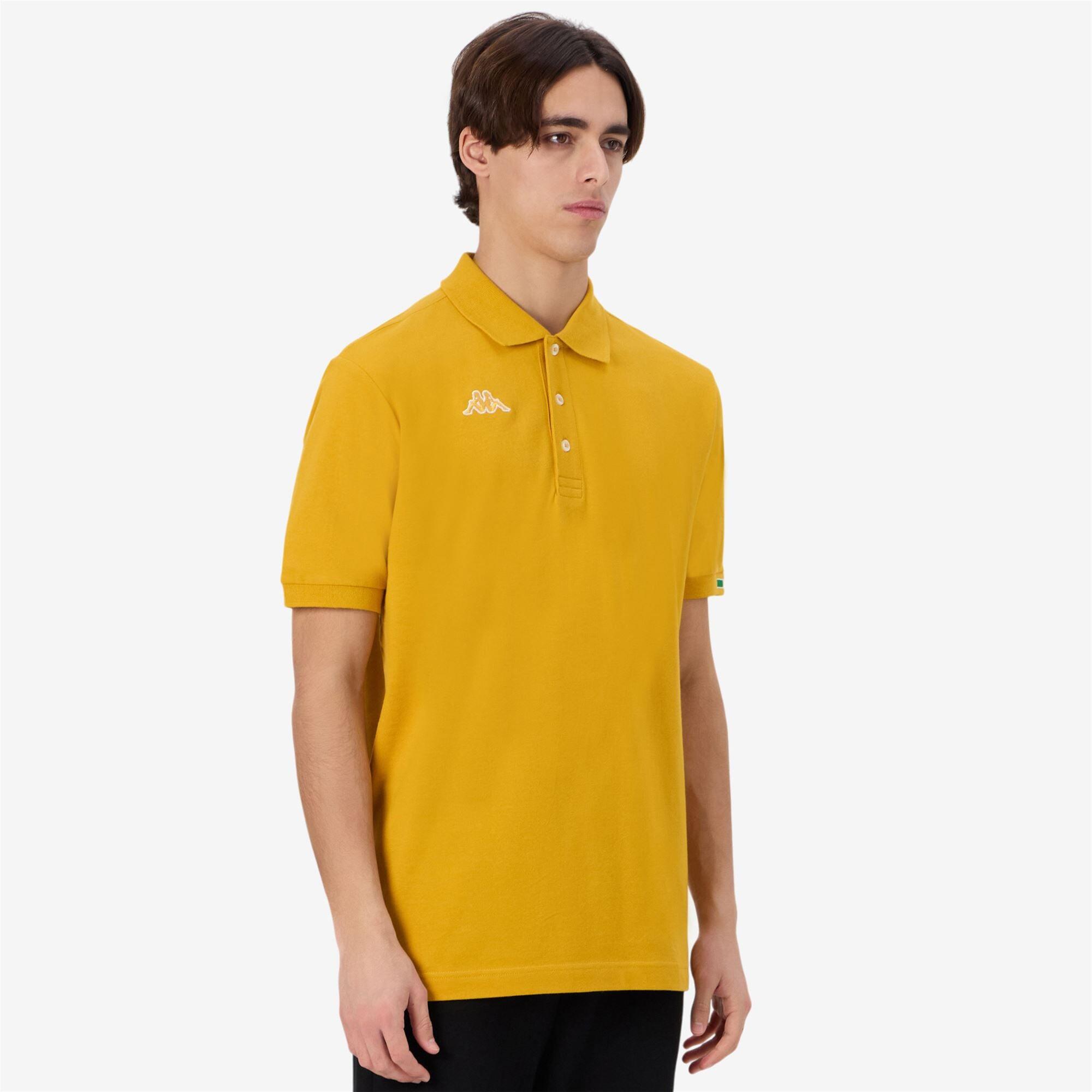 Polo da uomo in cotone giallo da sportivo 5/7