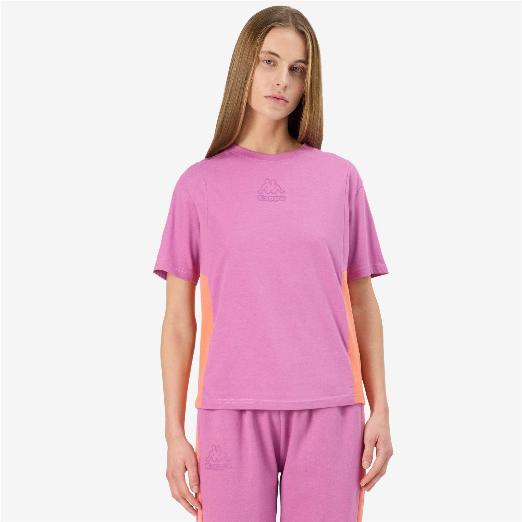 Camiseta Kappa mujer algodón violeta deportiva 5/7