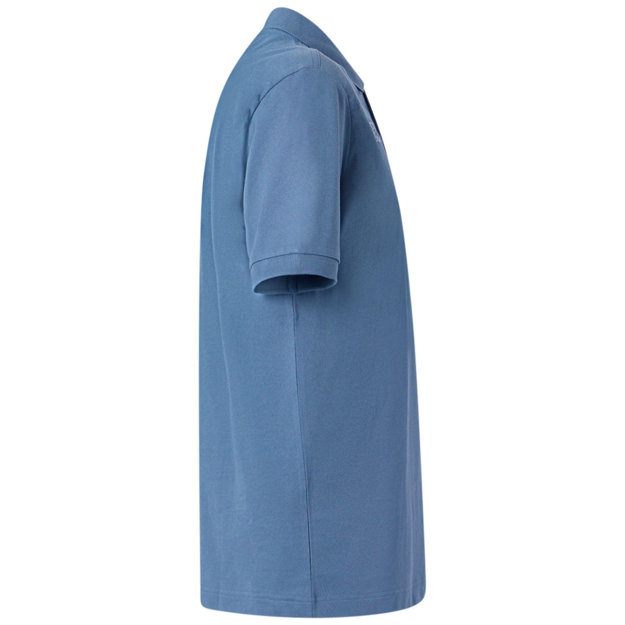Polo da uomo in cotone blu da sportivo 2/7
