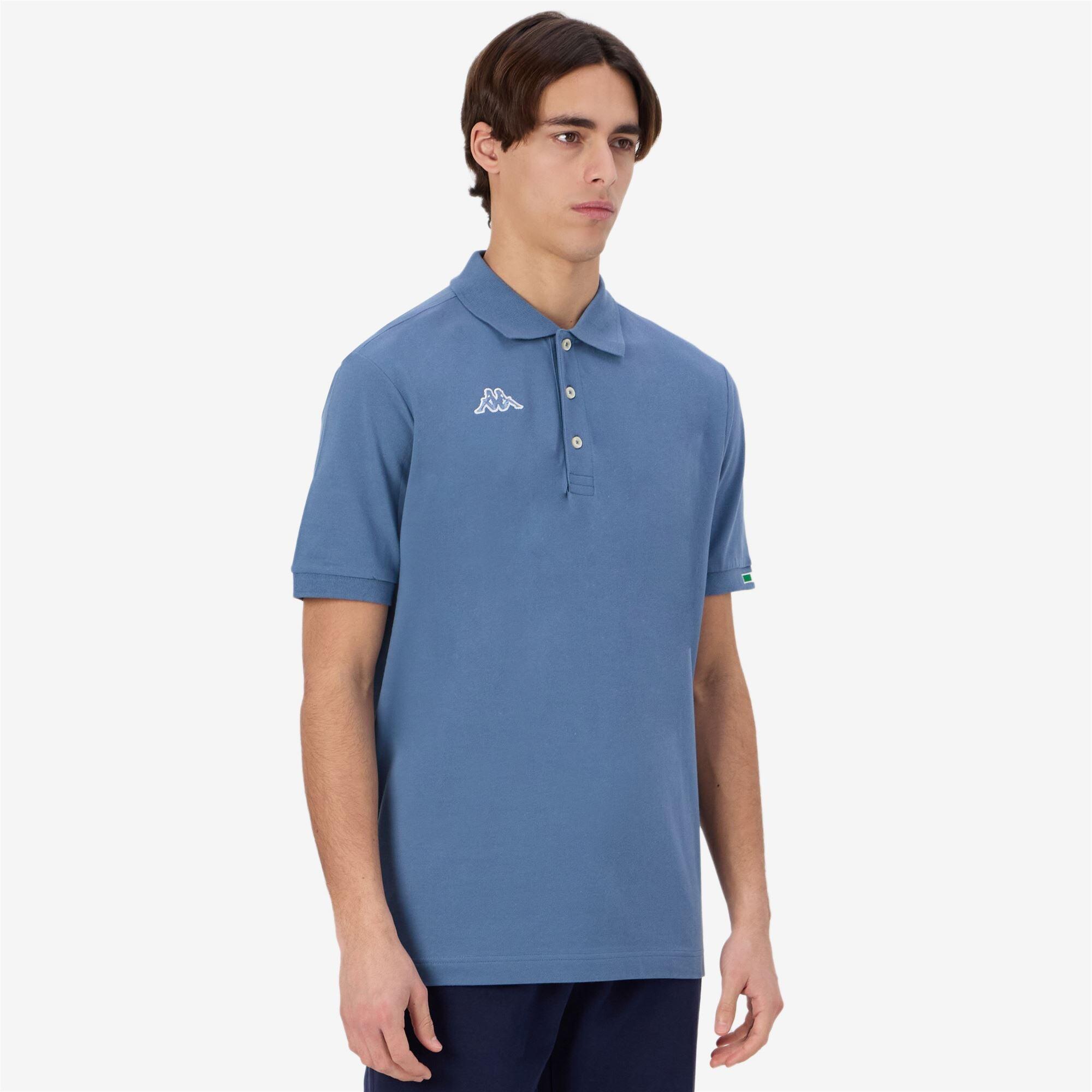 Polo da uomo in cotone blu da sportivo 5/7