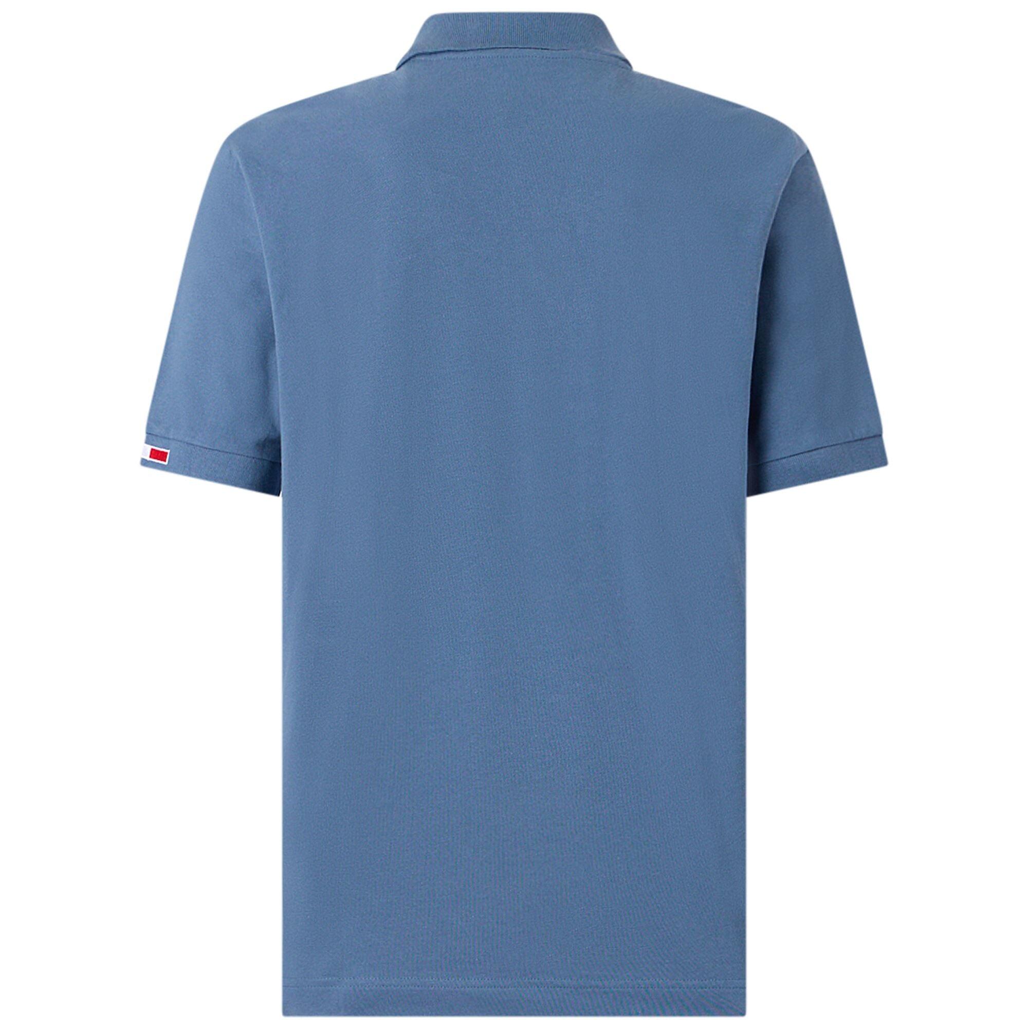 Polo da uomo in cotone blu da sportivo 3/7