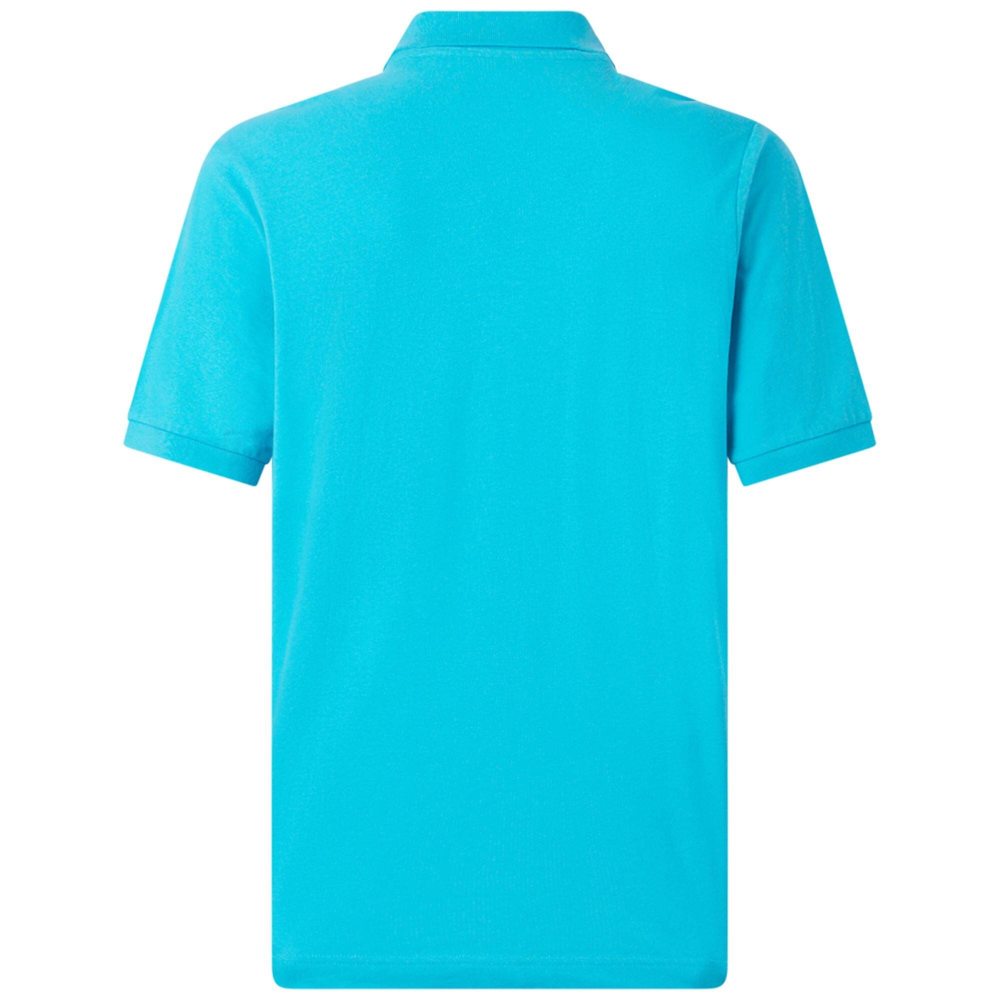 polo maniche corte da uomo in cotone blu da fitness 3/7