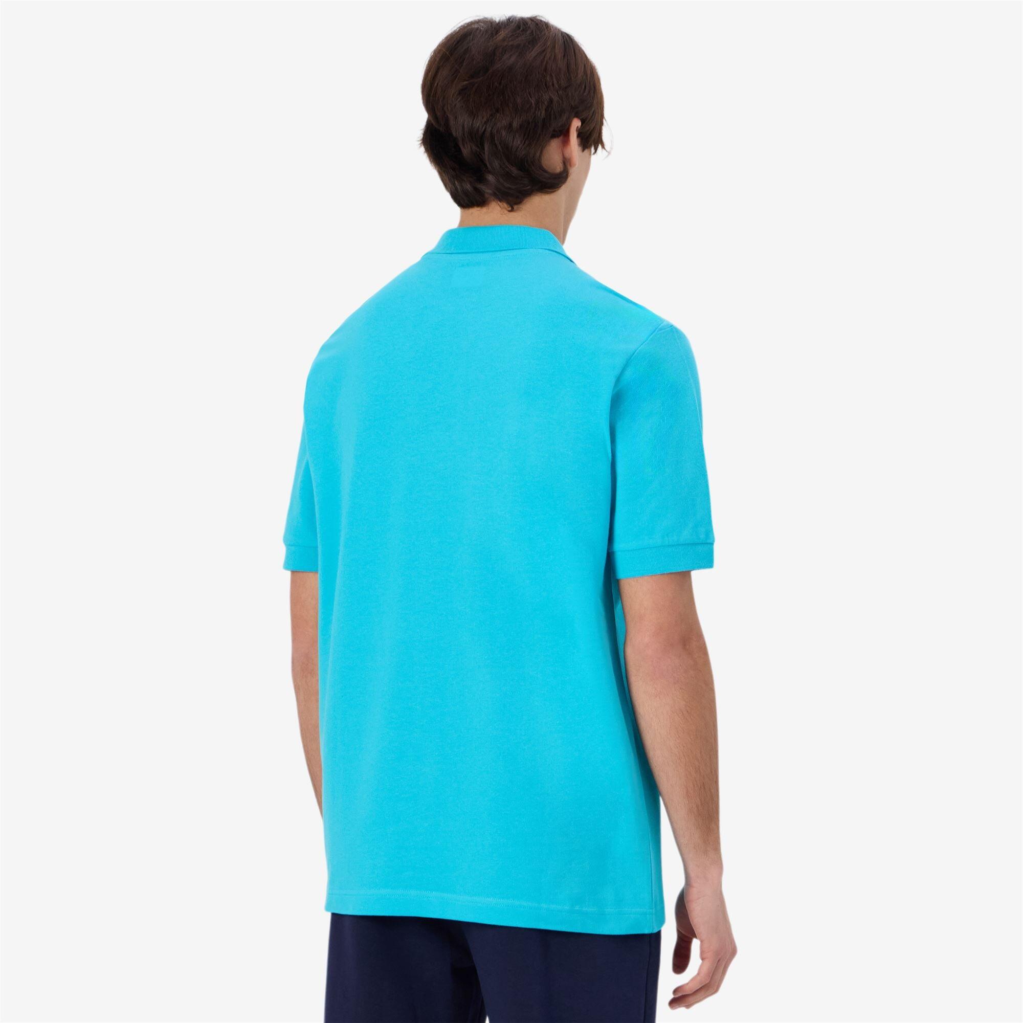 polo maniche corte da uomo in cotone blu da fitness 6/7