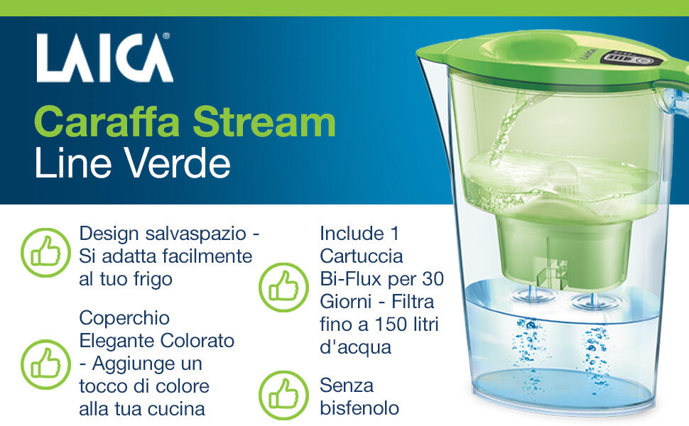 Caraffa Filtrante STREAM Color Edition Serie 3000 Verde 4/4