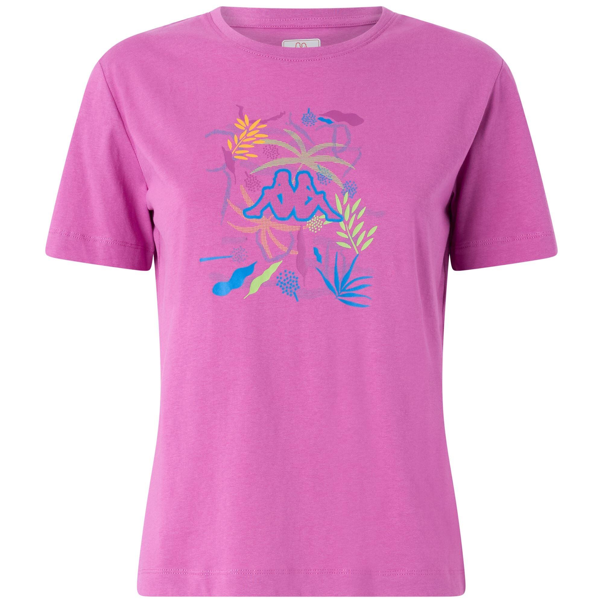 KAPPA t-shirt da donna in cotone viola da fitness