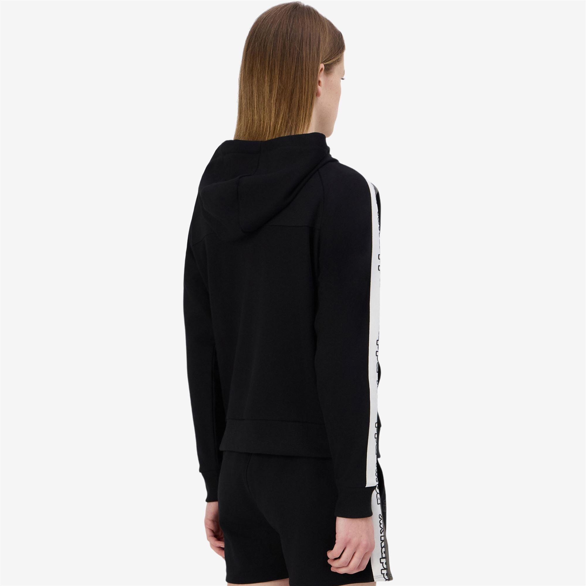 felpa con cappuccio da donna in cotone nero da fitness 6/7