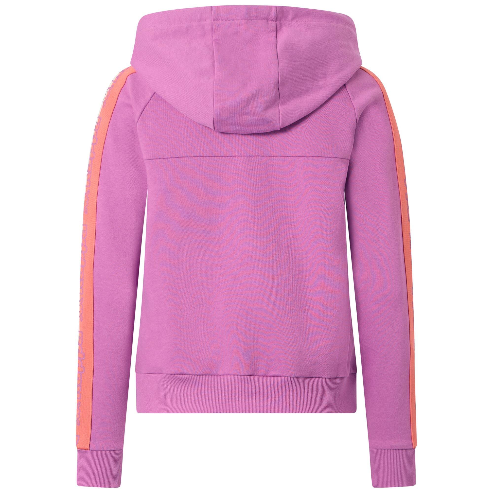 felpa con cappuccio da donna in cotone viola da fitness 3/7