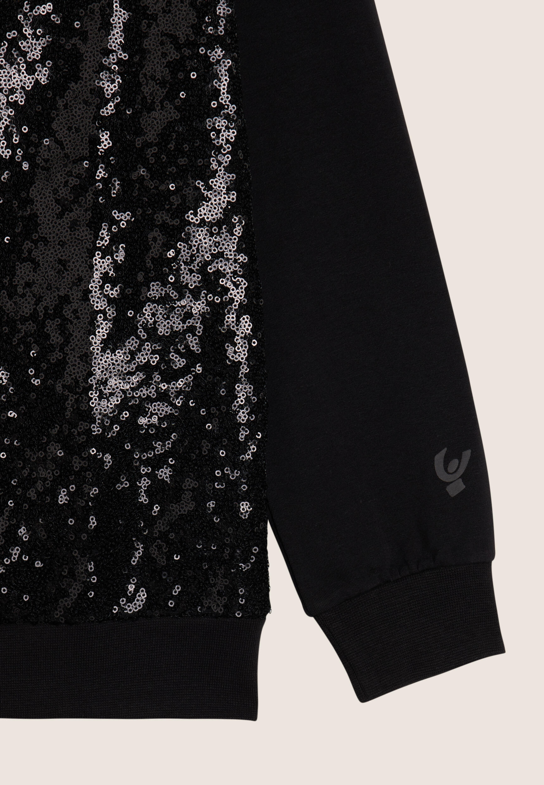 Sweat-shirt pour filles avec fermeture à glissière intégrale, paillettes et col 3/3