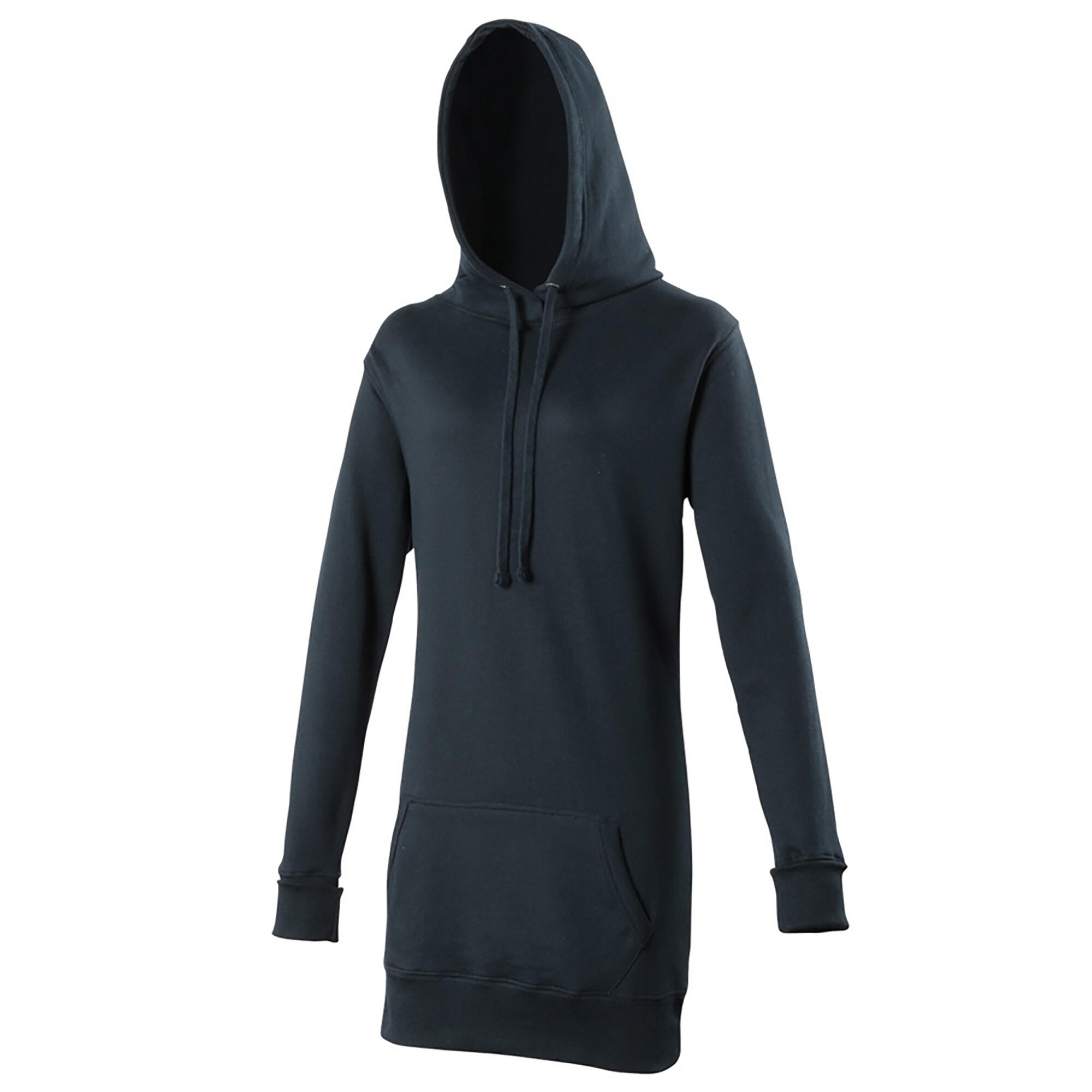 AWDIS Girlie Womens Longline Hooded Sweatshirt / Hoodie (New French Navy)