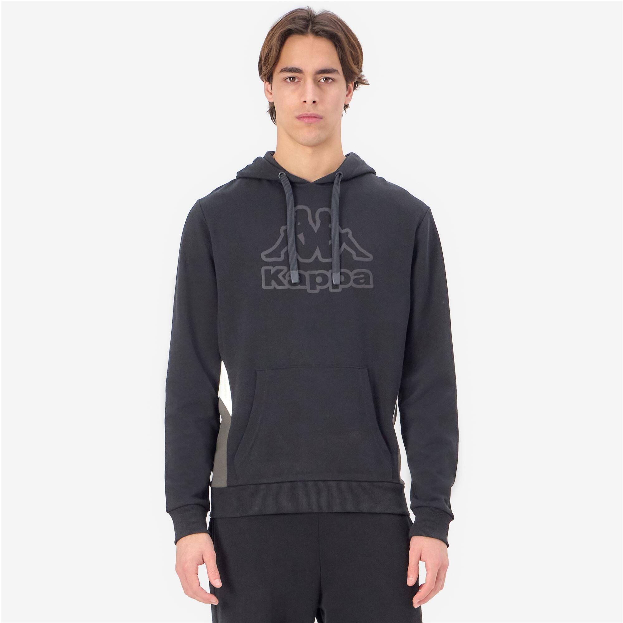 Felpa da uomo in cotone nero da sportivo KAPPA Decathlon