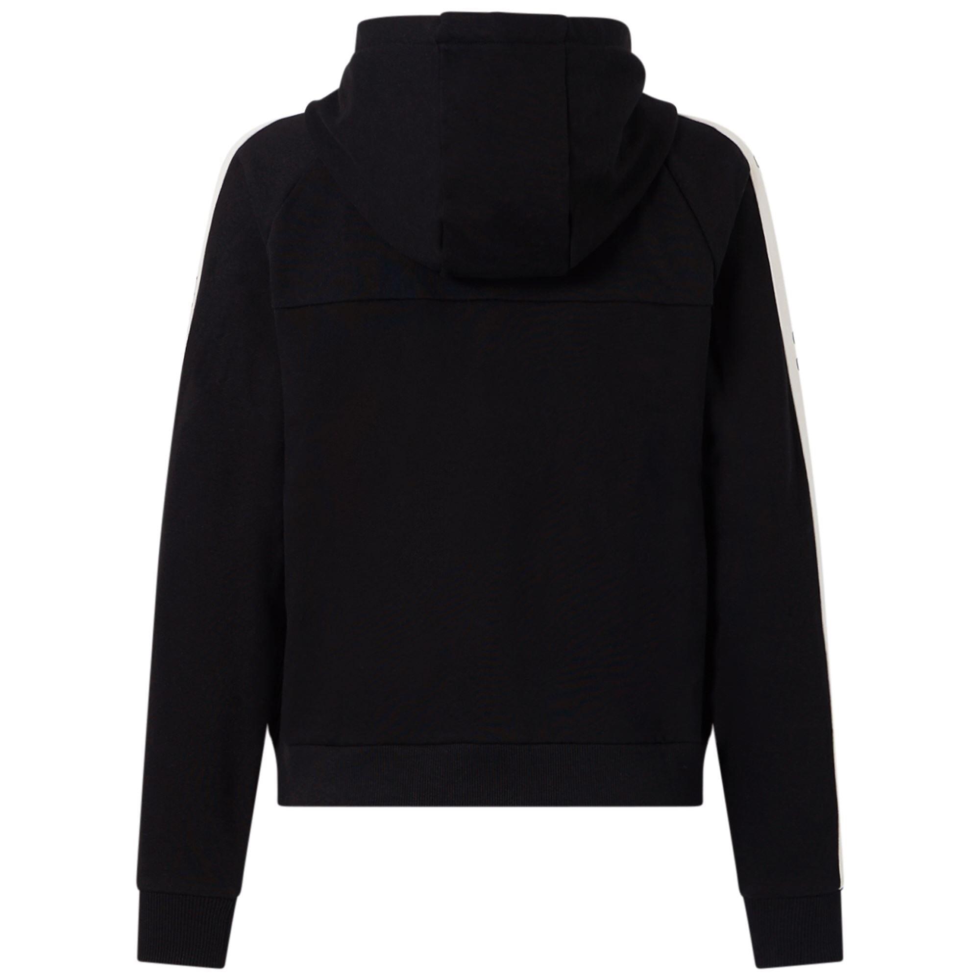 felpa con cappuccio da donna in cotone nero da fitness 3/7