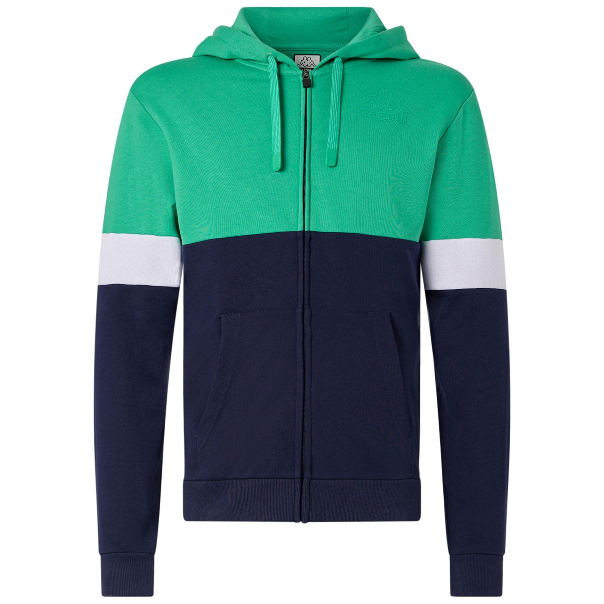 Felpa con zip da uomo in cotone blu da sportivo KAPPA Decathlon