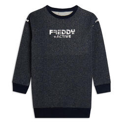 Sweat-shirt pour filles maxi en coton effet Lurex