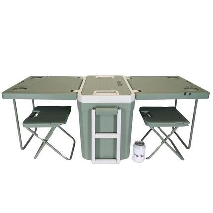 Glacière Portable avec Roues Inuitz 30 Litres - Table et Chaises Intégrées