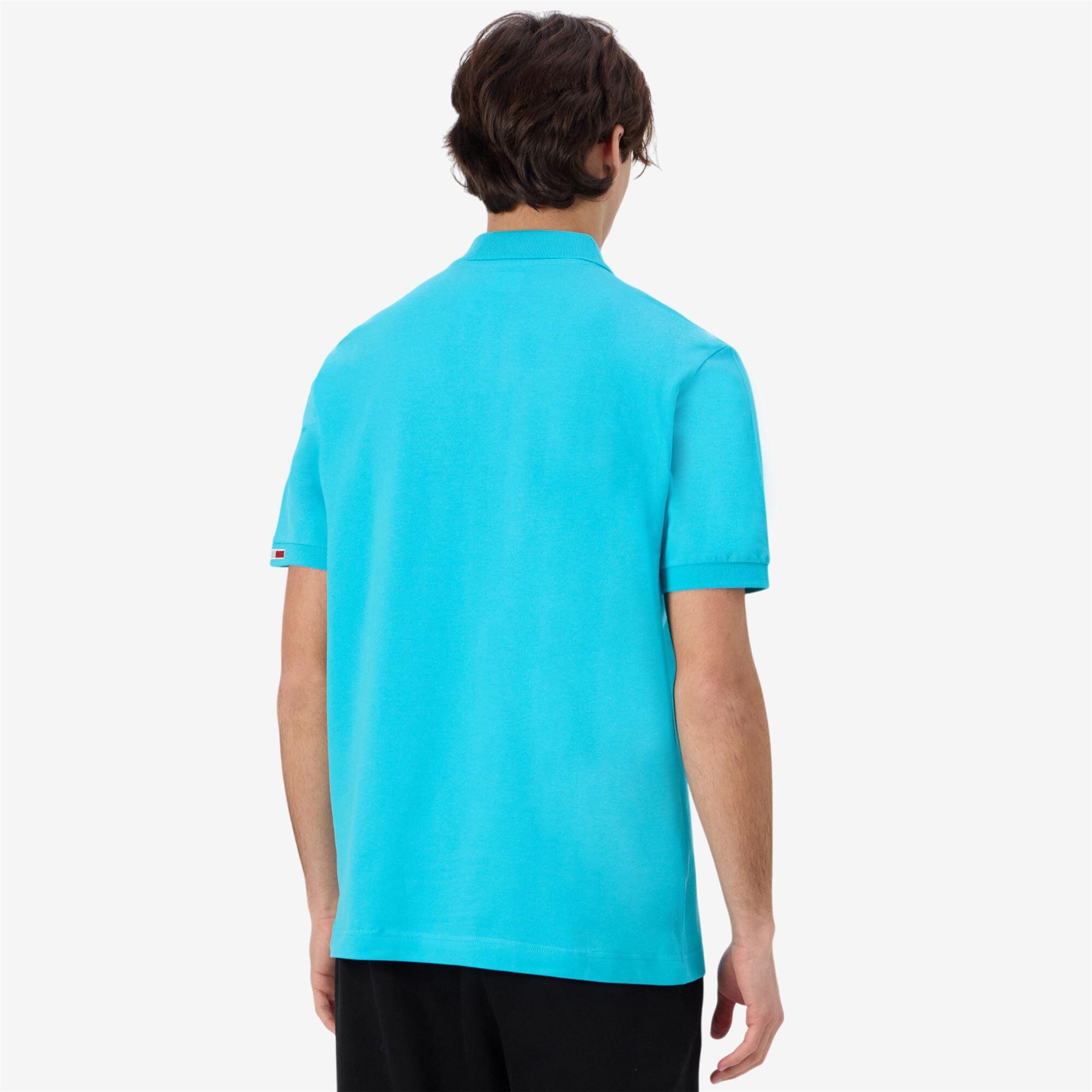 Polo da uomo in cotone blu da sportivo 6/7