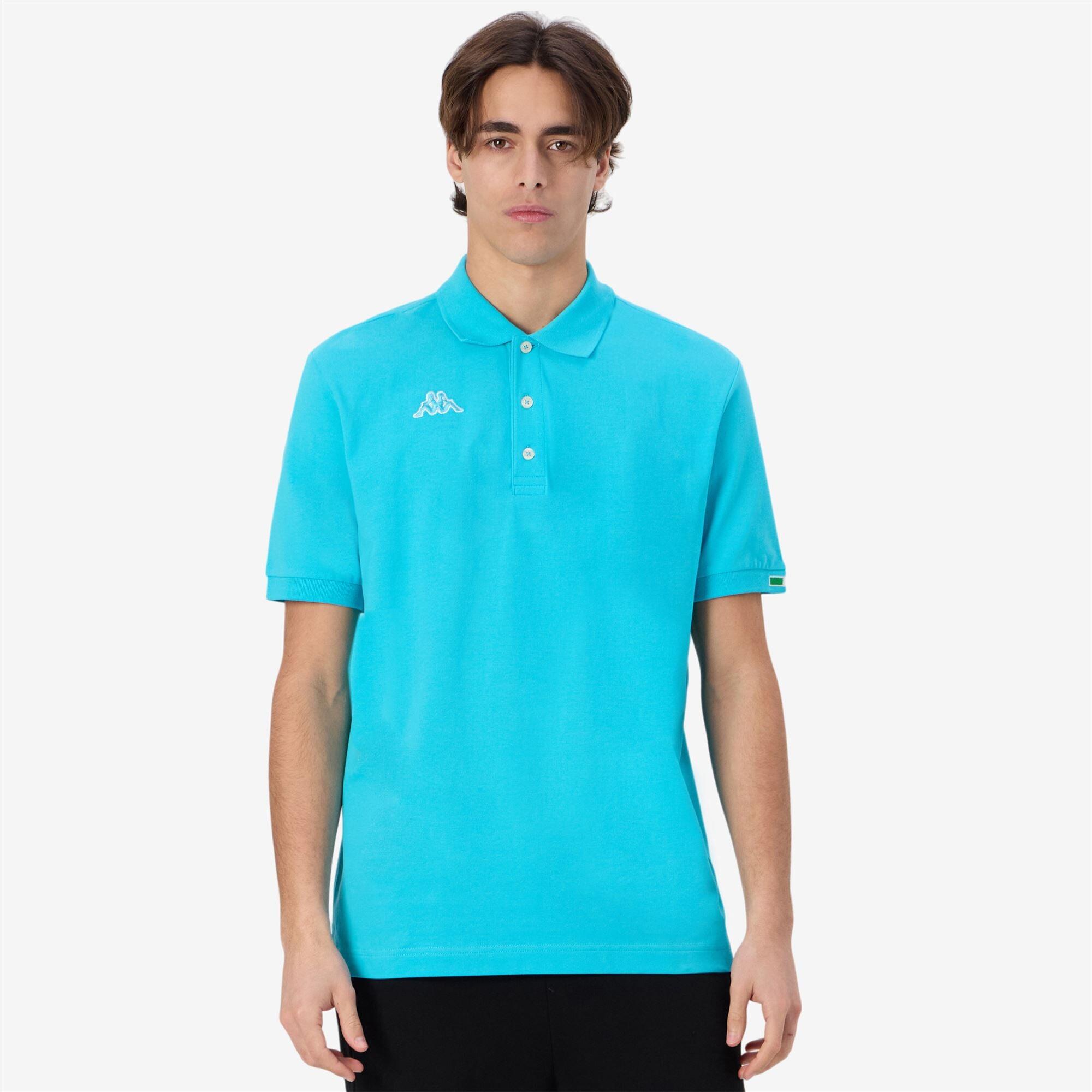 Polo da uomo in cotone blu da sportivo 4/7