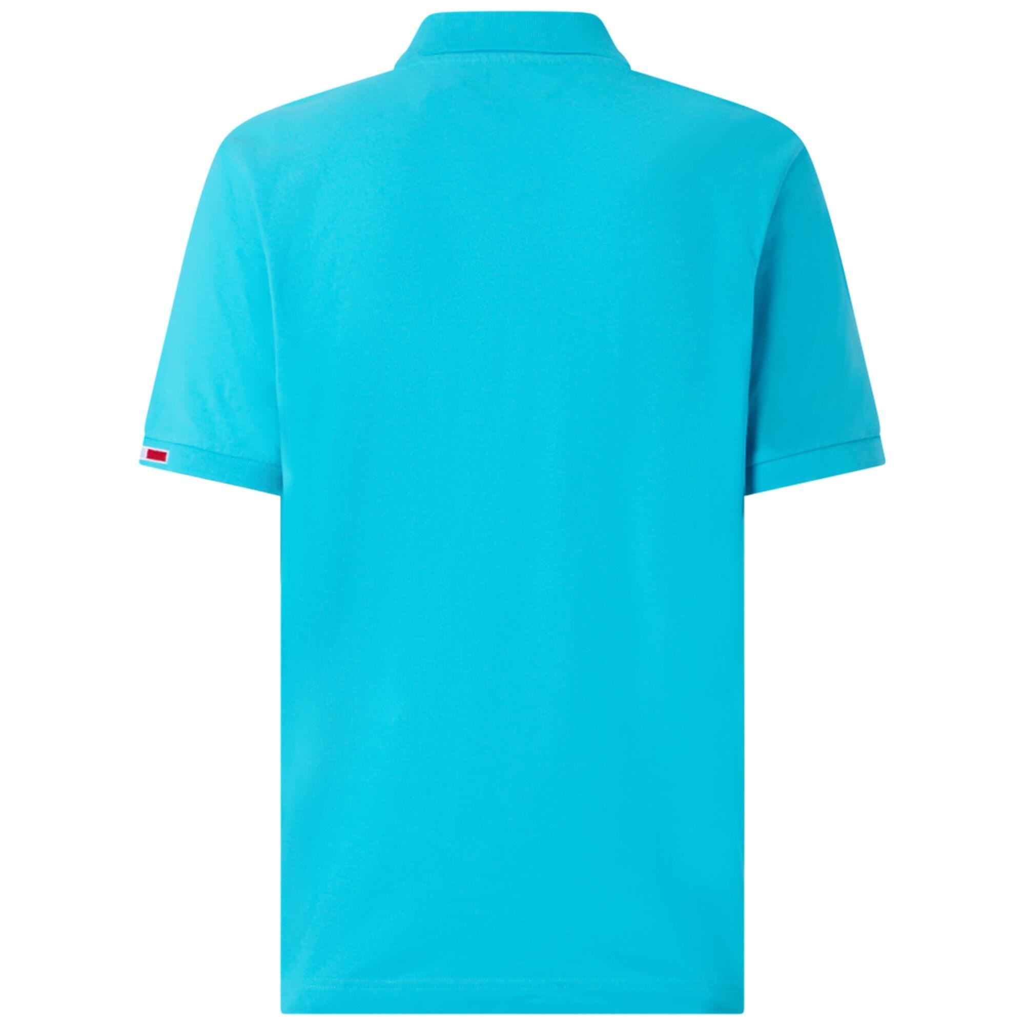 Polo da uomo in cotone blu da sportivo 3/7