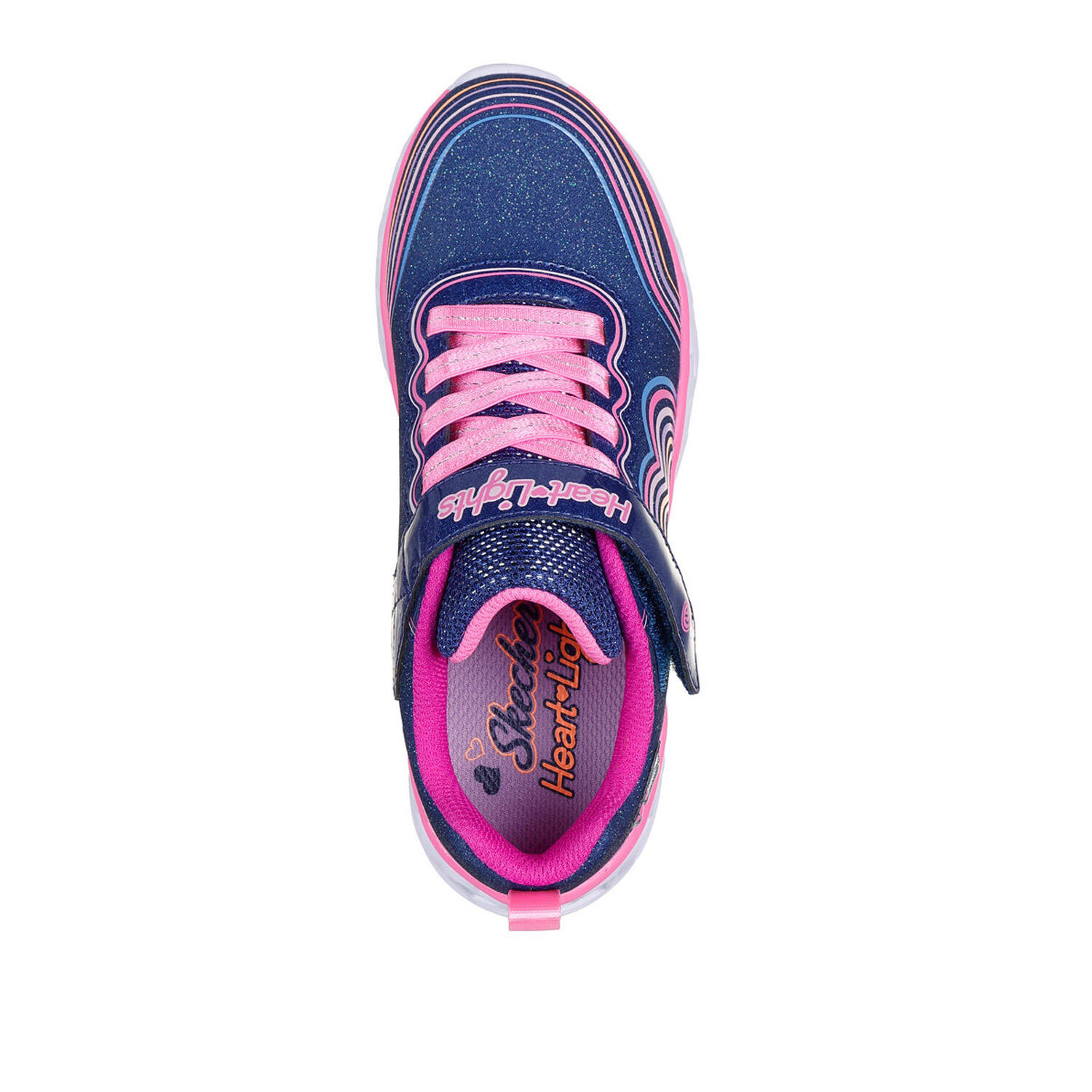 Skechers - Coeur lumières bleu/fuchsia 302689L NVMT 2/3