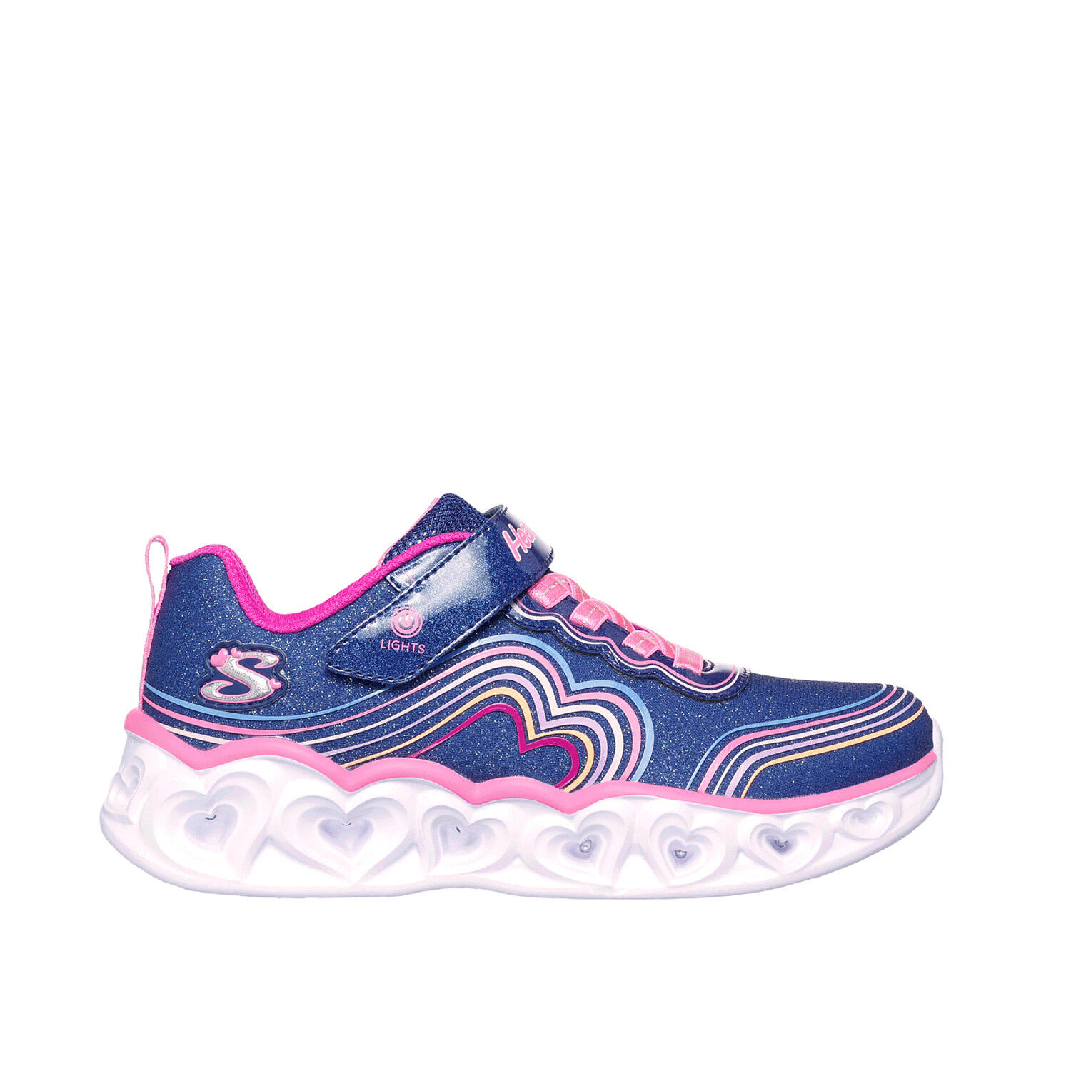 Skechers - Coeur lumières bleu/fuchsia 302689L NVMT 1/3