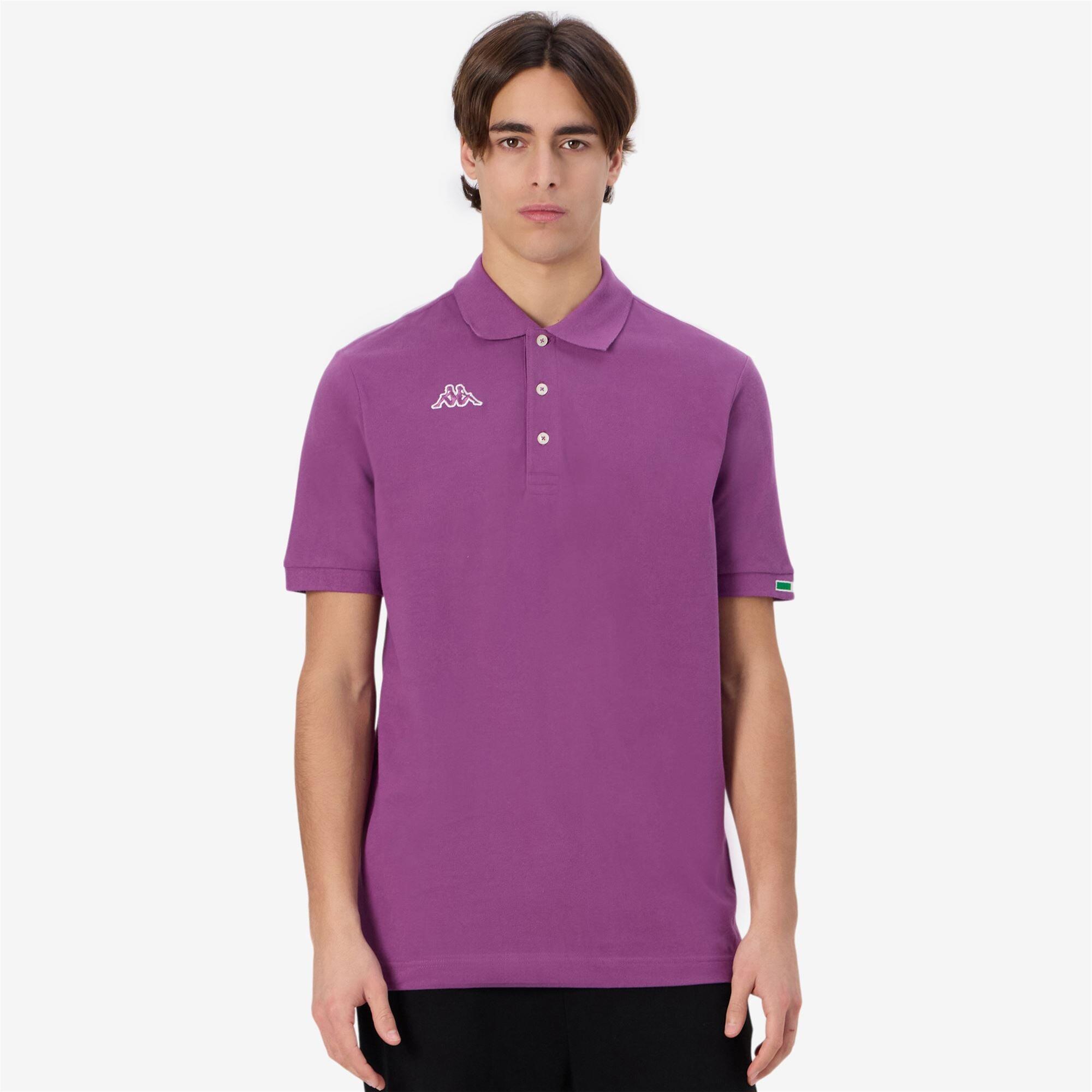 Polo da uomo in cotone viola da sportivo 4/7