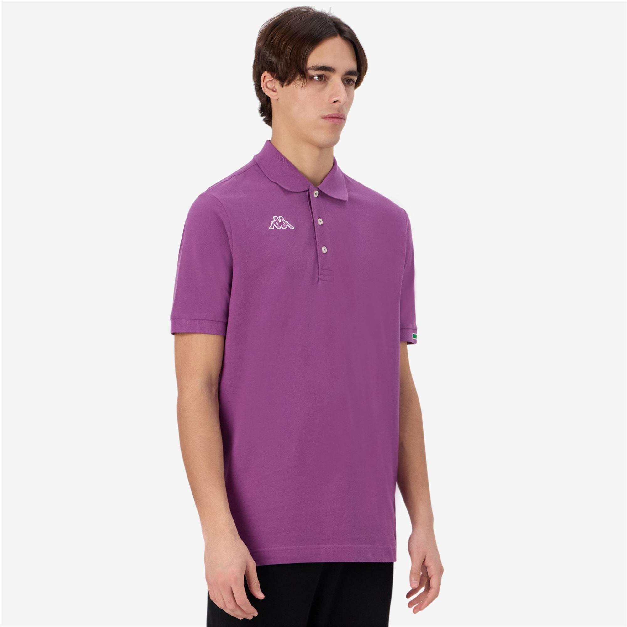Polo da uomo in cotone viola da sportivo 5/7