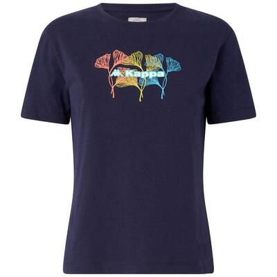 t-shirt da donna in cotone blu da fitness