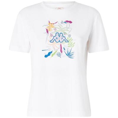 T shirt maglietta da donna in cotone bianco da sportivo