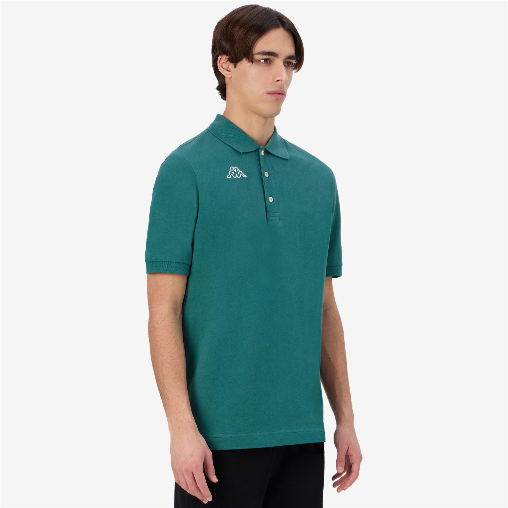 Polo da uomo in cotone verde da sportivo 5/7