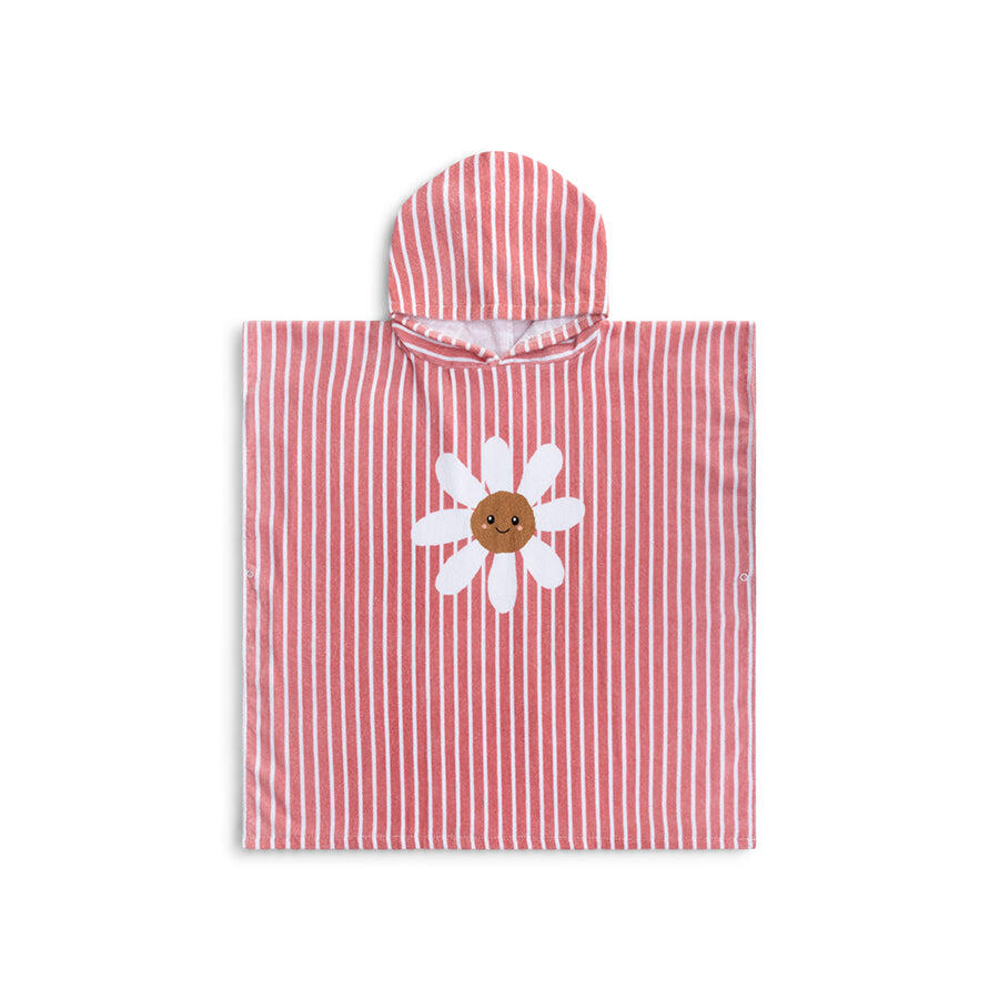 SWIM ESSENTIALS Swim Essentials | Accappatoio Fiori poncho in cotone rosso/bianco 65 x 65 cm