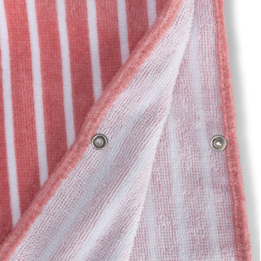 Swim Essentials | Accappatoio Fiori poncho in cotone rosso/bianco 65 x 65 cm 3/4