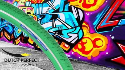Buitenband 28 x 1 ½" / 40-635 no puncture - groen met reflectie