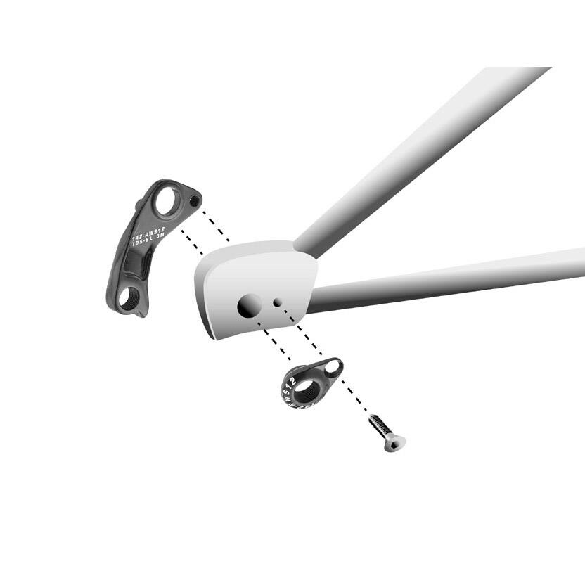 Patte de derailleur alu Marwi scott gh - 181 avec cuvette d'axe (vendu a l'unite 5/6