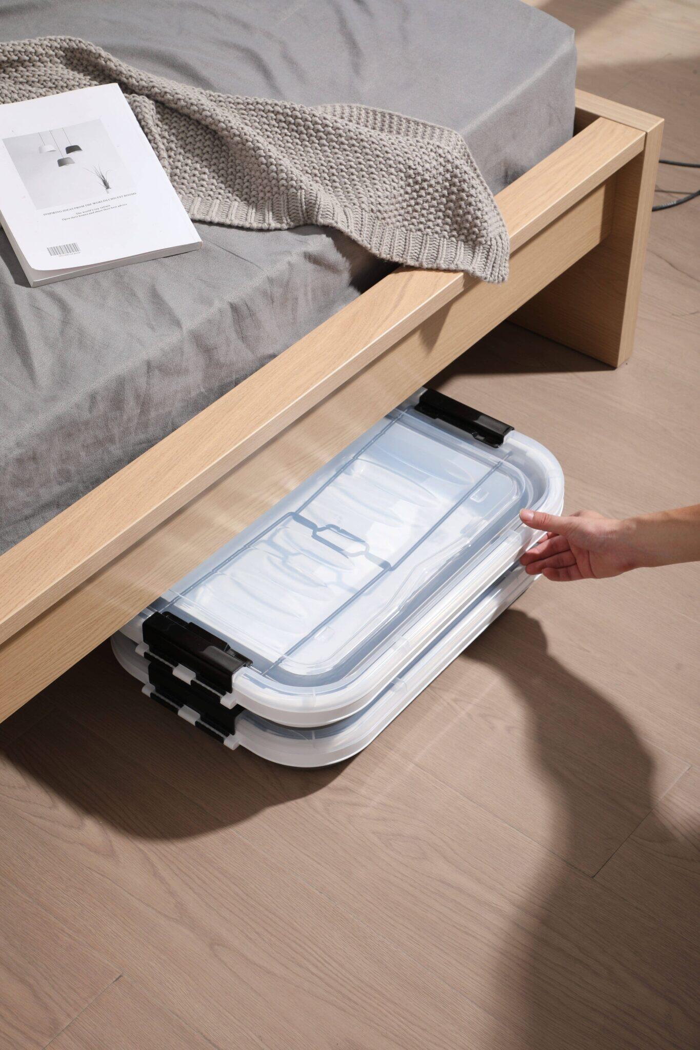 CAJA ALMACENAMIENTO PLEGABLE CON TAPA SILICONA 30L 3/5