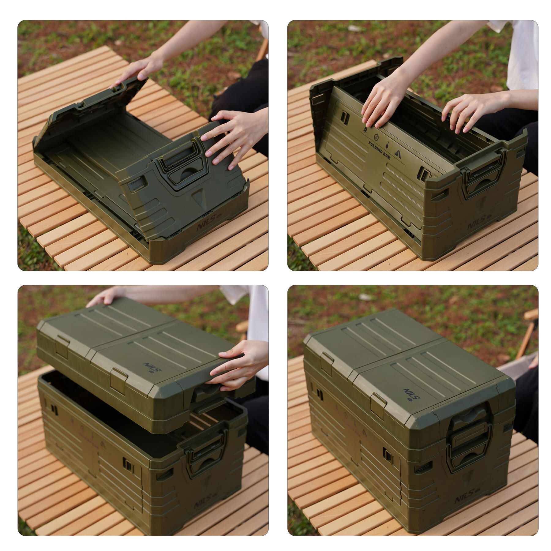 Campingkiste Mit Deckel Faltbar 42L NCB4003 NILS CAMP 2/7