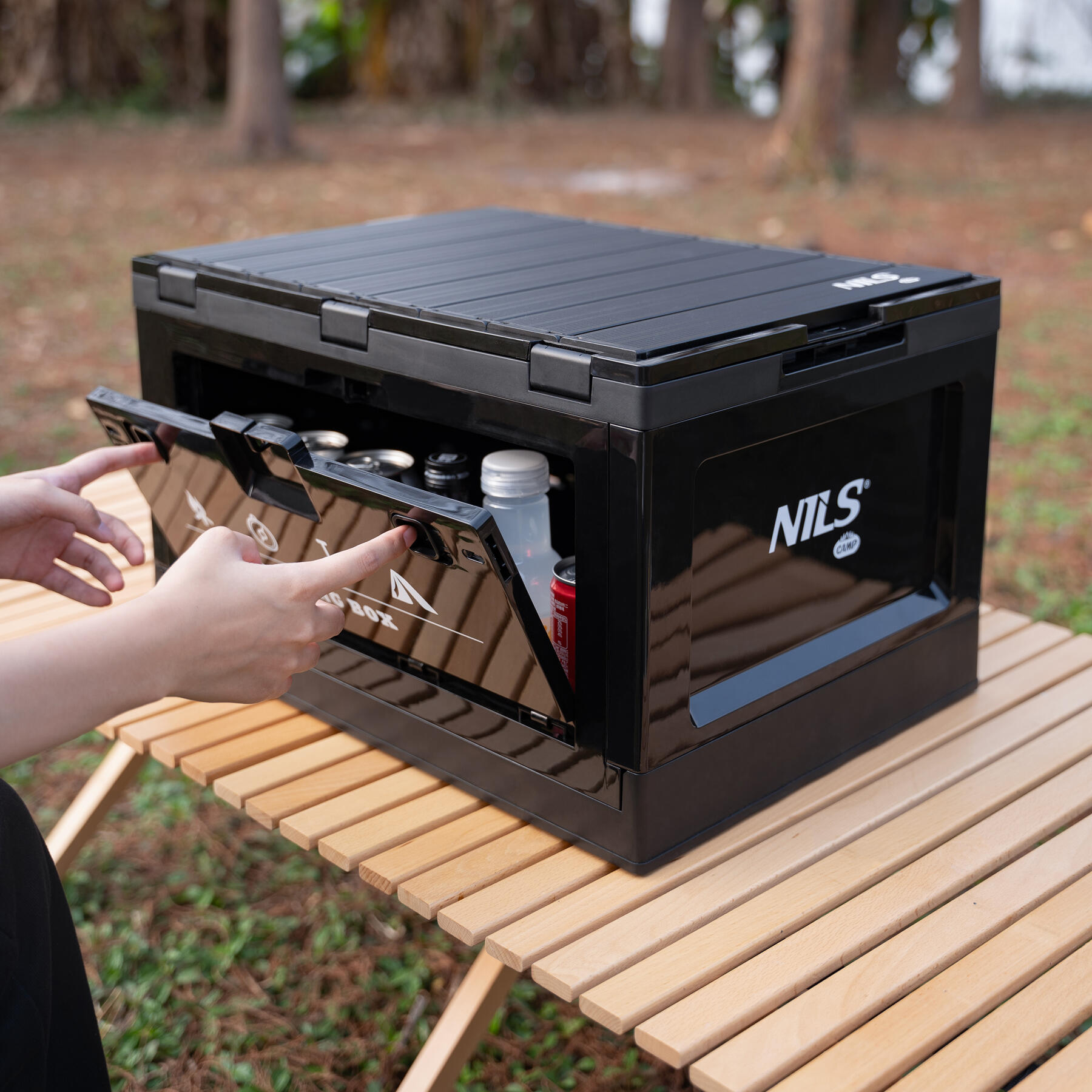 Caisse de camping avec fonction table 2 en 1 pliable 50 L NCB4006 NILS CAMP 4/7