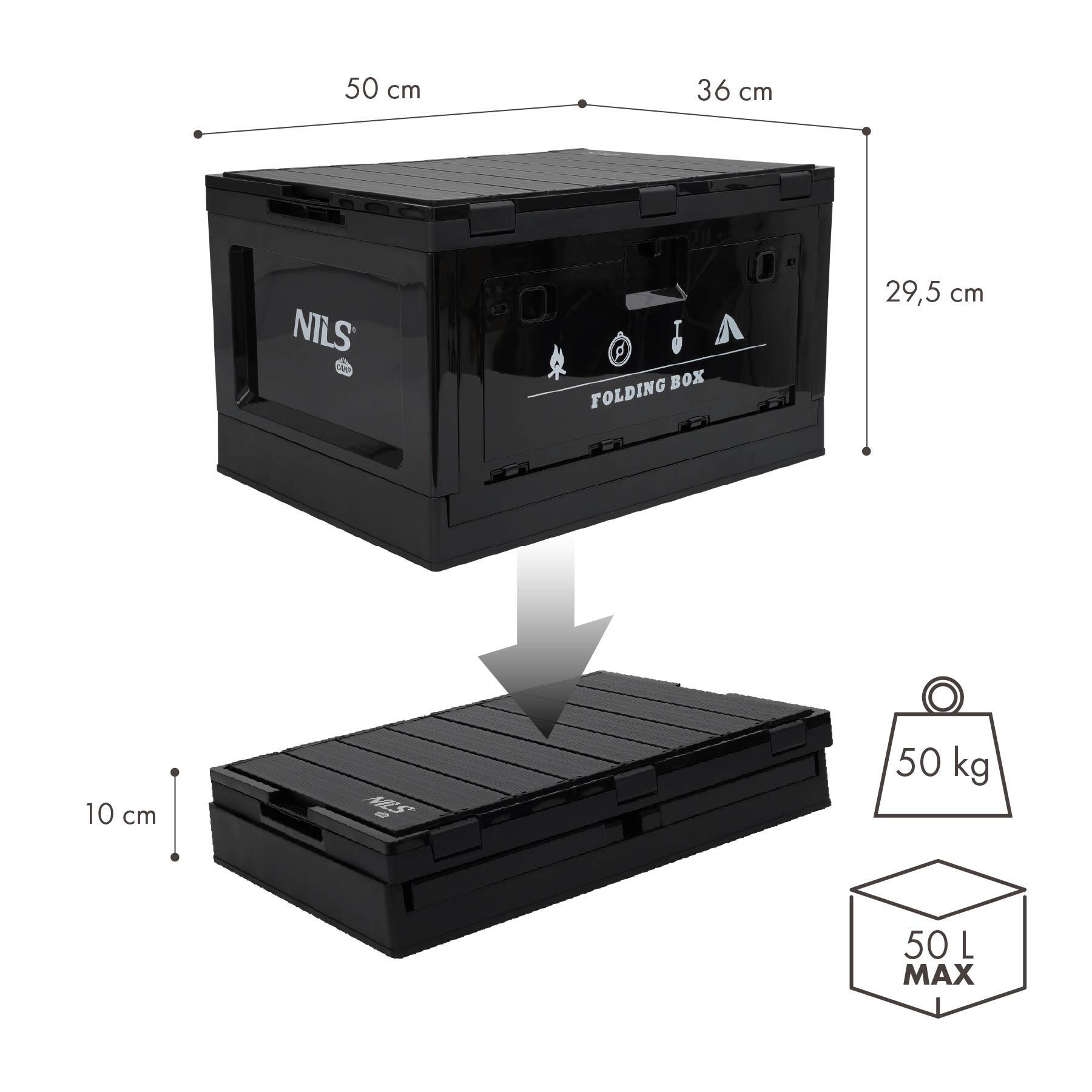 Caisse de camping avec fonction table 2 en 1 pliable 50 L NCB4006 NILS CAMP 2/7