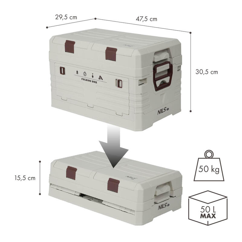 Skládací box s víkem NILS Camp NCB4003 50L