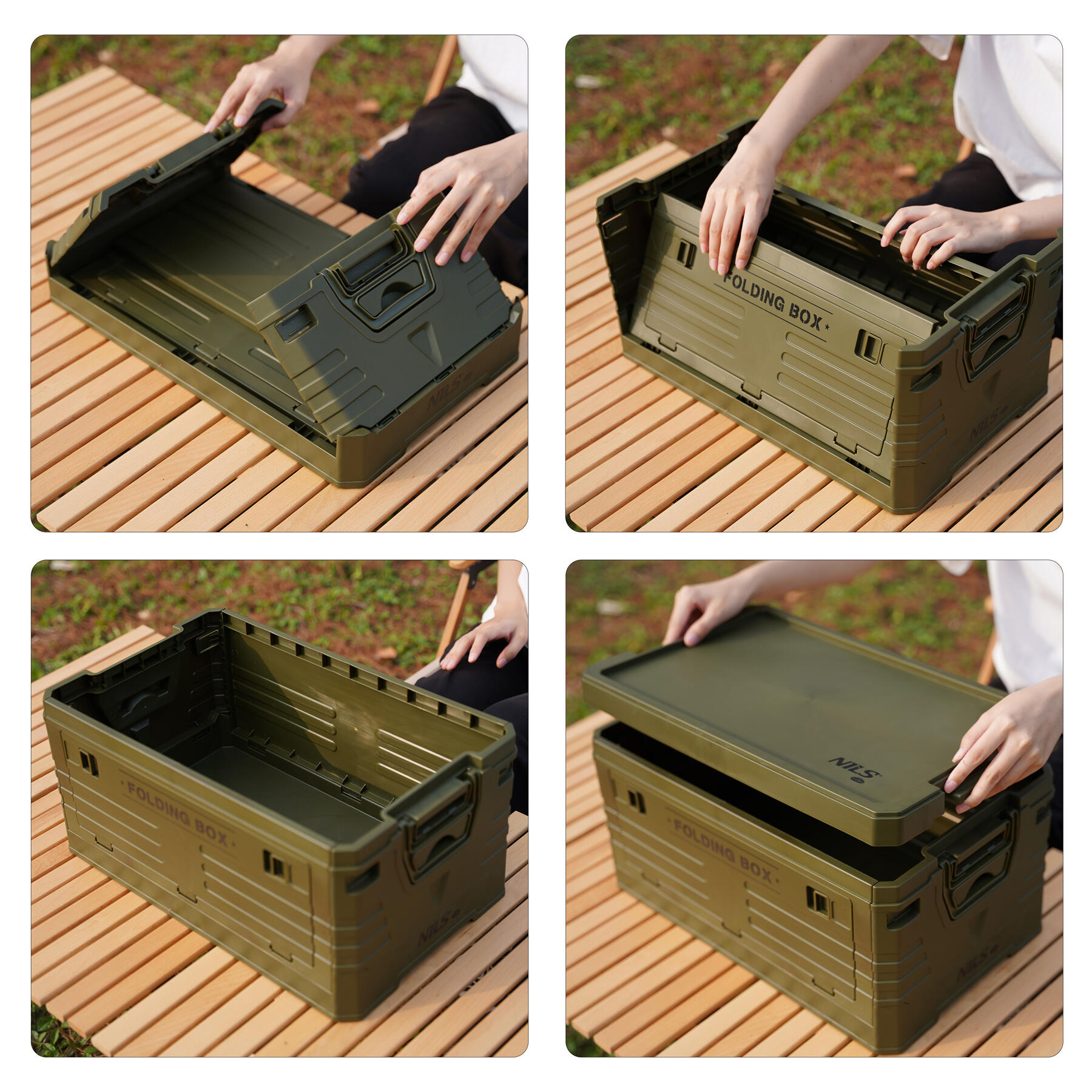 Coffre de camping pliable avec couvercle 50 L NCB4004 NILS CAMP 2/7