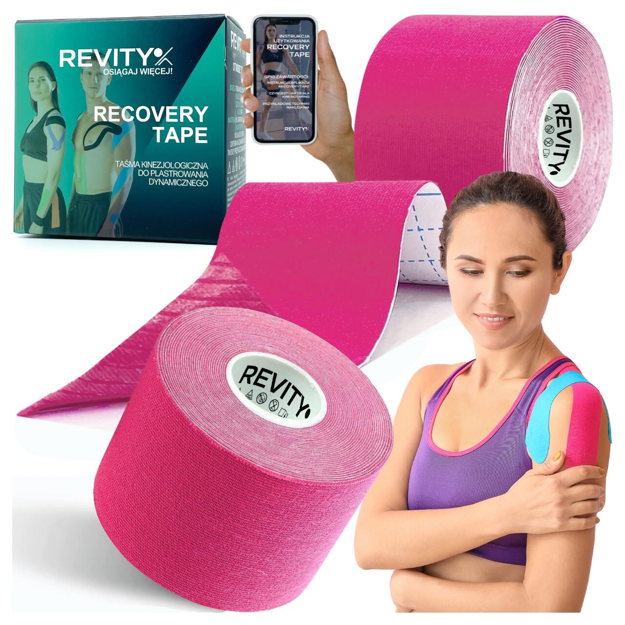 Kinesiology tape 1 szt. 5m Tejpy taśma kinezjologiczna plastry kinesio na kolano