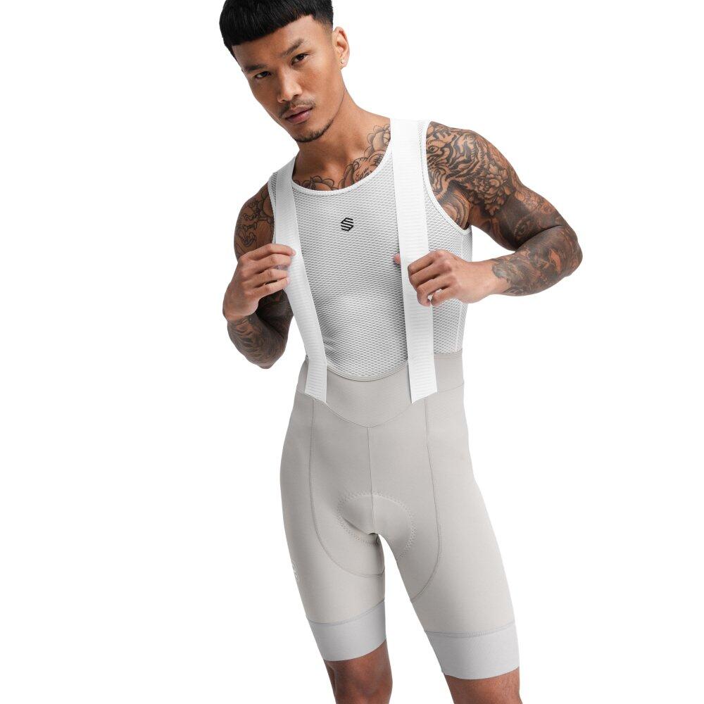Men Cycling 's bib shorts in recycled fabrics Mount Lemmon Grey