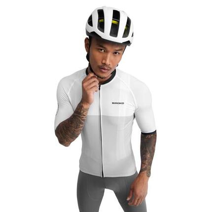 Maillot vélo manches courtes homme Cyclisme M2 Granfondo Blanc